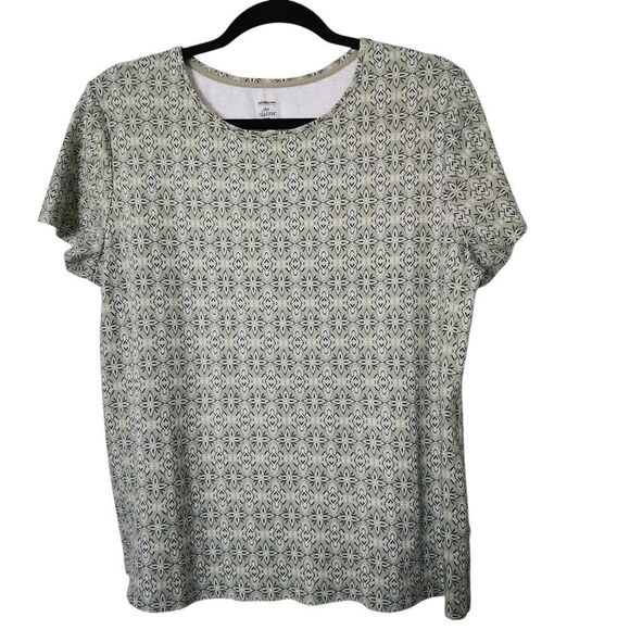 Croft And Barrow Womens Patterned Short Sleeve Tee Size XL - Picture 1 of 4